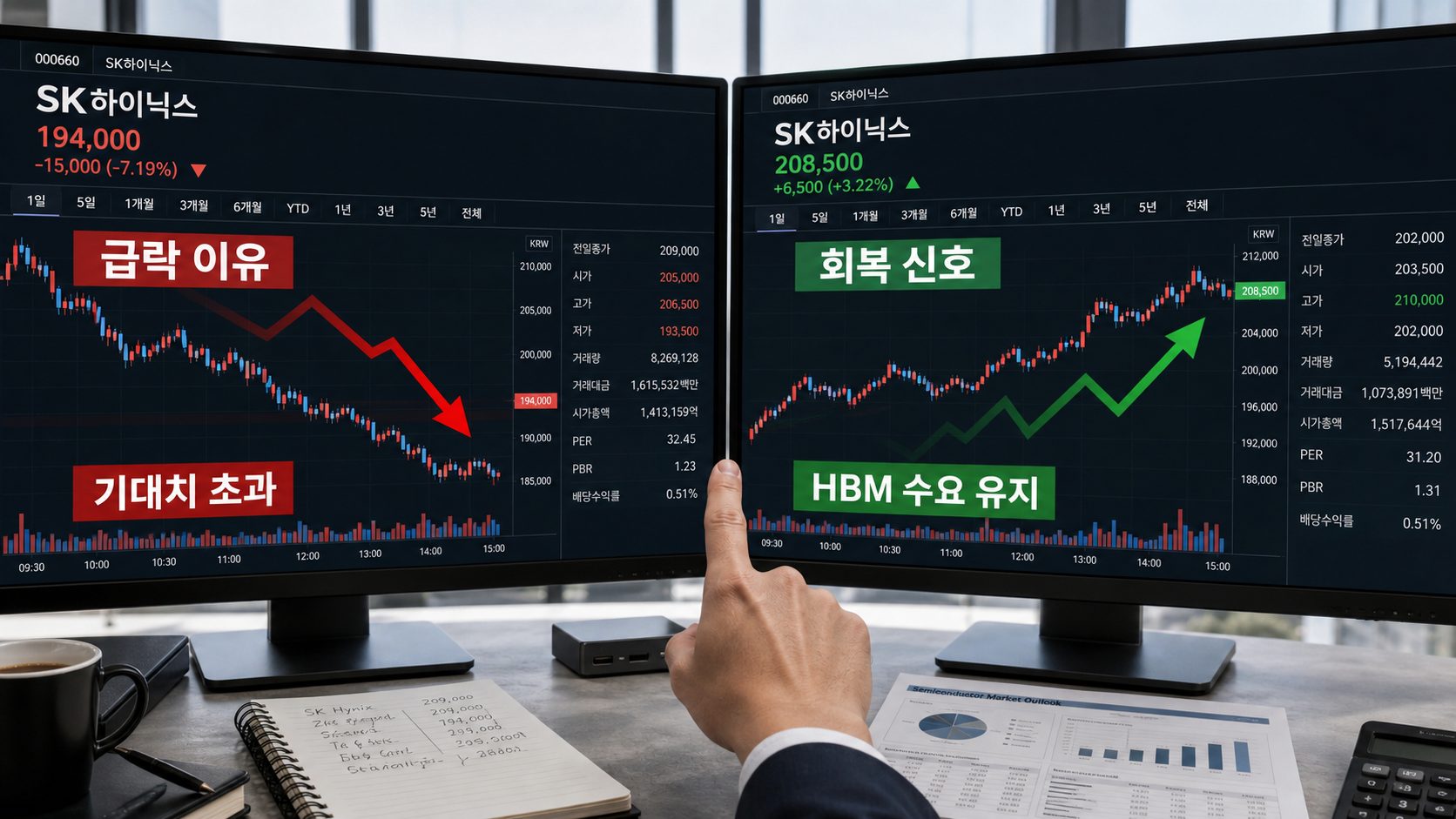 하이닉스 주가 계속 하락할지 판단하는 핵심 포인트