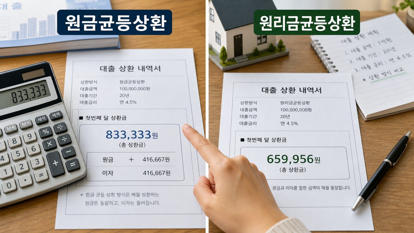원금균등상환 첫 회차 상환액이 높은 이유와 선택 기준