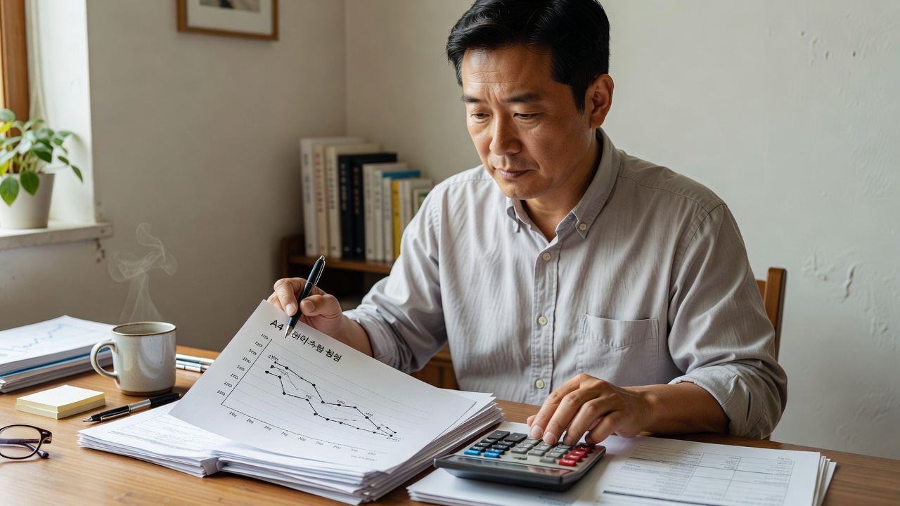 원금균등상환으로 이자 부담을 줄이는 대출 상환 모습