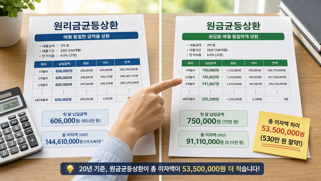 원리금균등 원금균등 어떤 것이 나을까요?